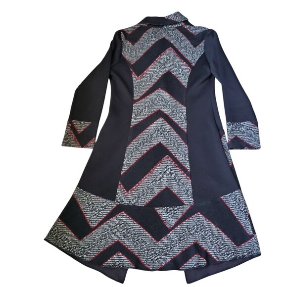 Mid-length Unique Blazer/Jacket in Black/Red/White Size Medium - Picture 9 of 11